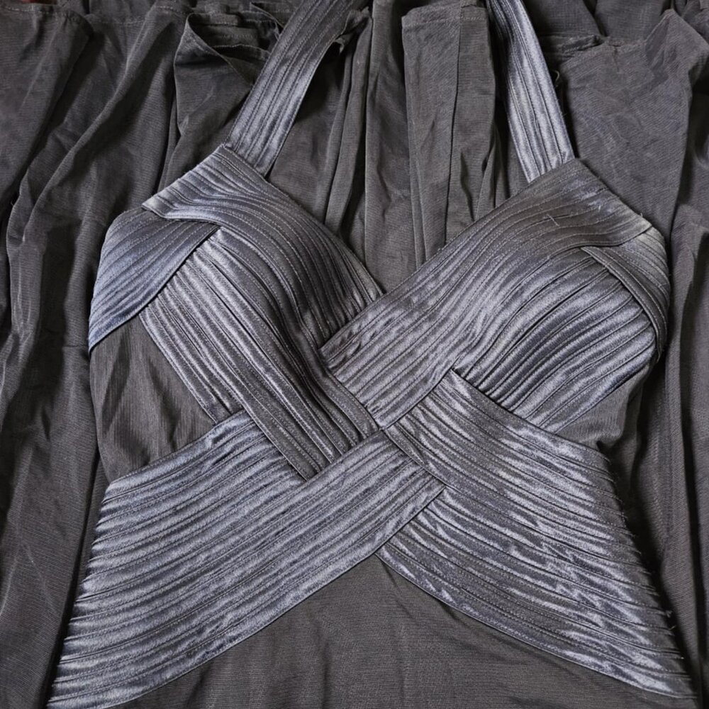 Navy Vintage Cache Halter Gown - Picture 6 of 13